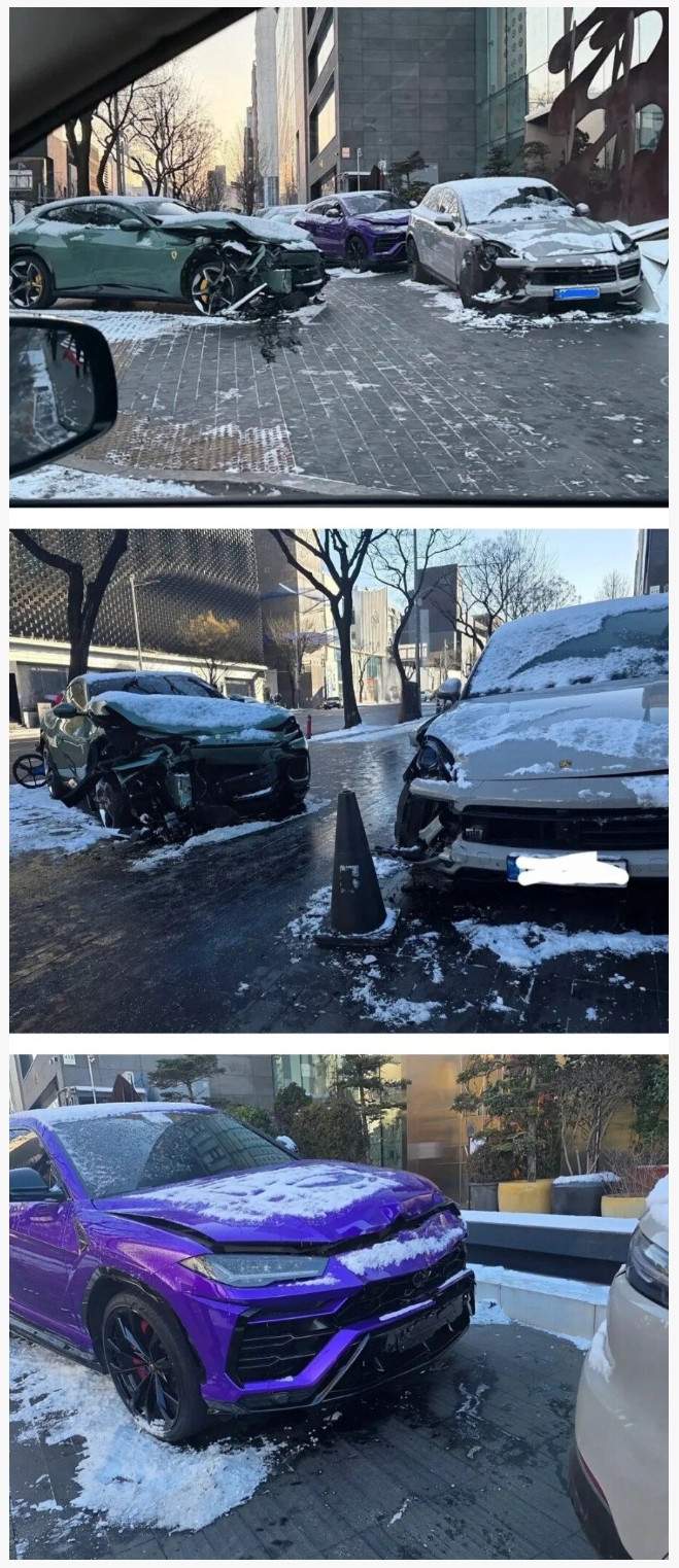 스케일이 다른 청담동 교통사고 현장