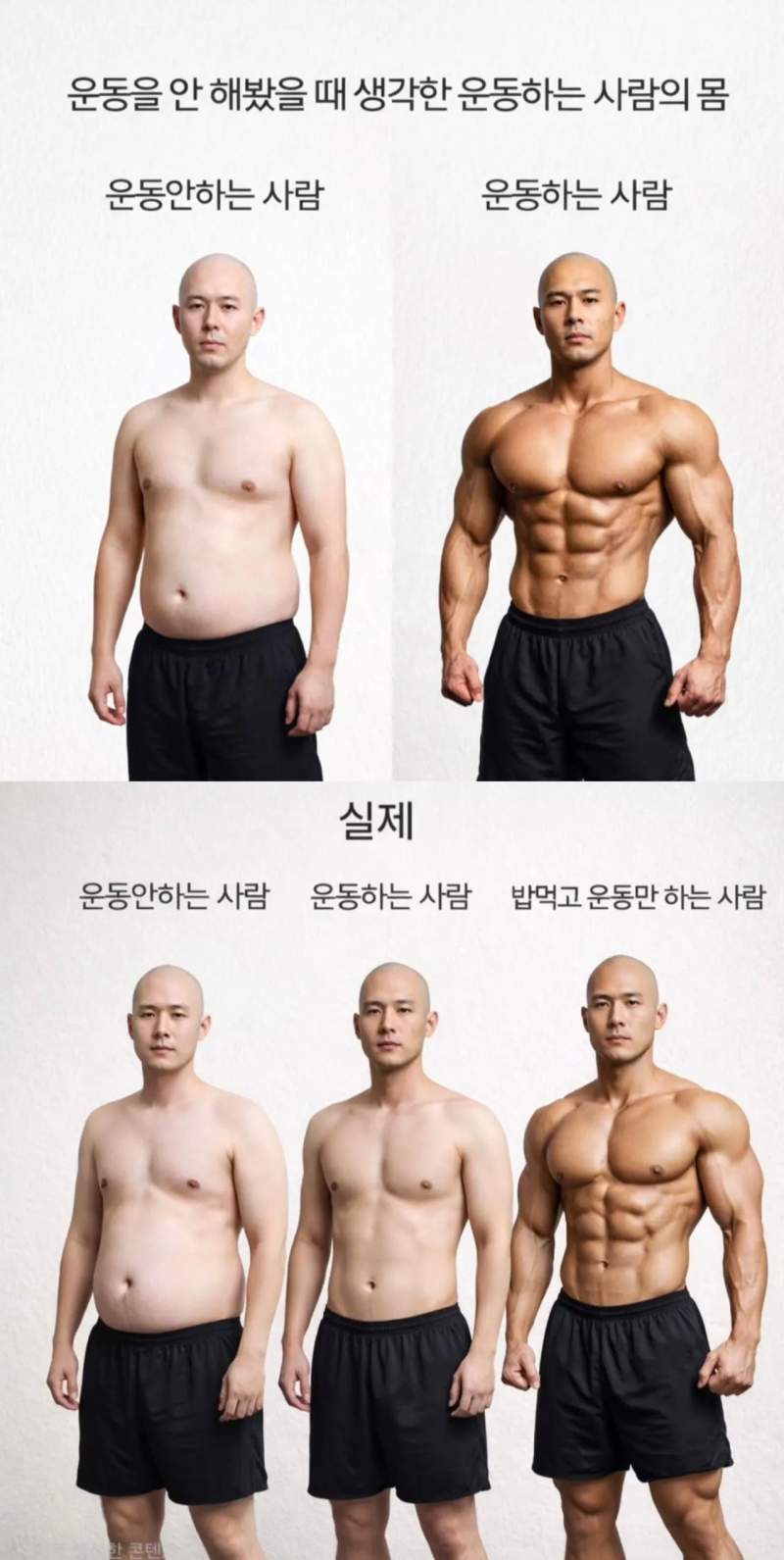 운동을 안 해봤을 때 생각한 운동하는 사람의 몸