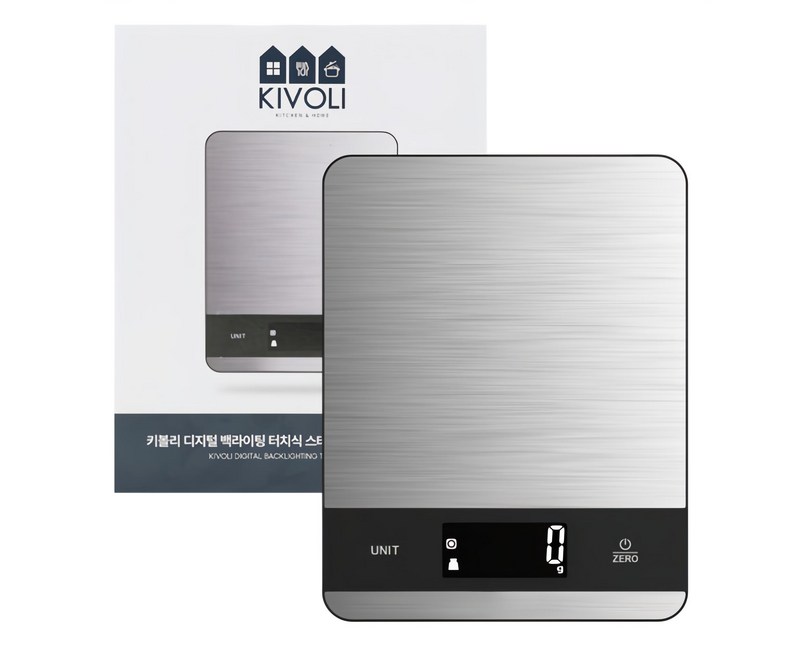 키볼리 디지털 백라이팅 터치식 스테인리스 주방 전자저울