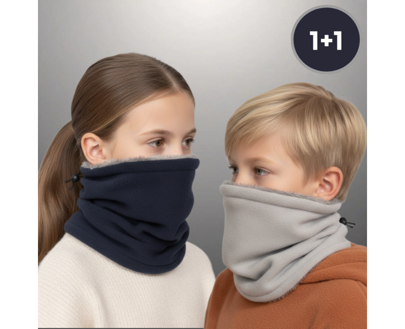 와글와글 1+1 아동 방한 넥워머 (네이비, 그레이)