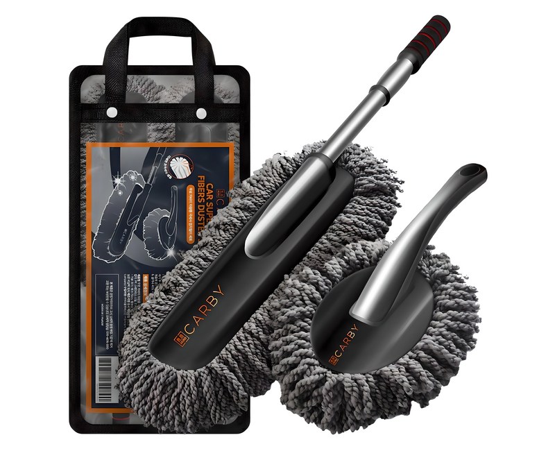 무로 카바이 차량용 극세사 먼지털이 세트 대형 + 소형 + 전용비닐팩