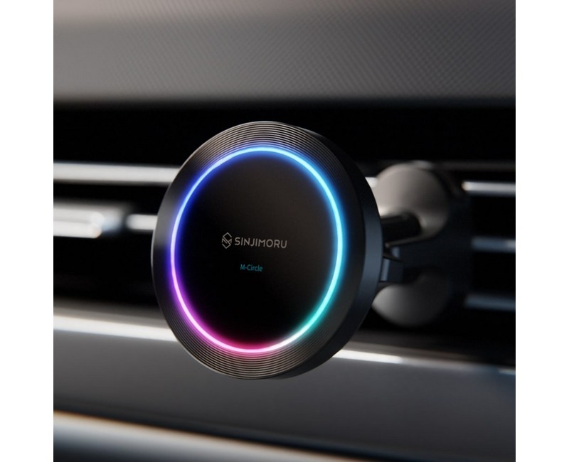신지모루 LED 8색 앰비언트 맥세이프 차량용 고속 무선충전 거치대