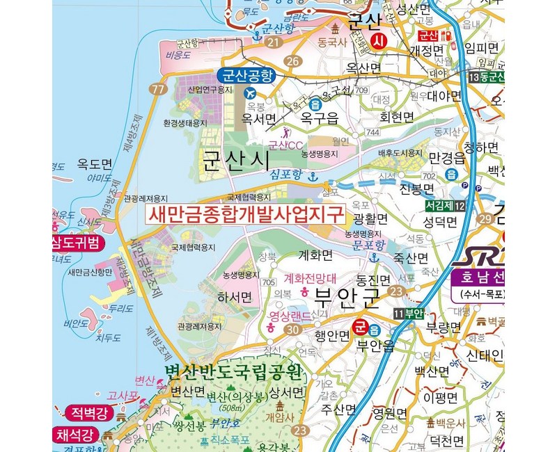 대한민국전도 대한민국지도 코팅 - 우리나라 전국 도로 여행 전도 전국여행지도 대한민국지도보기 여행지도
