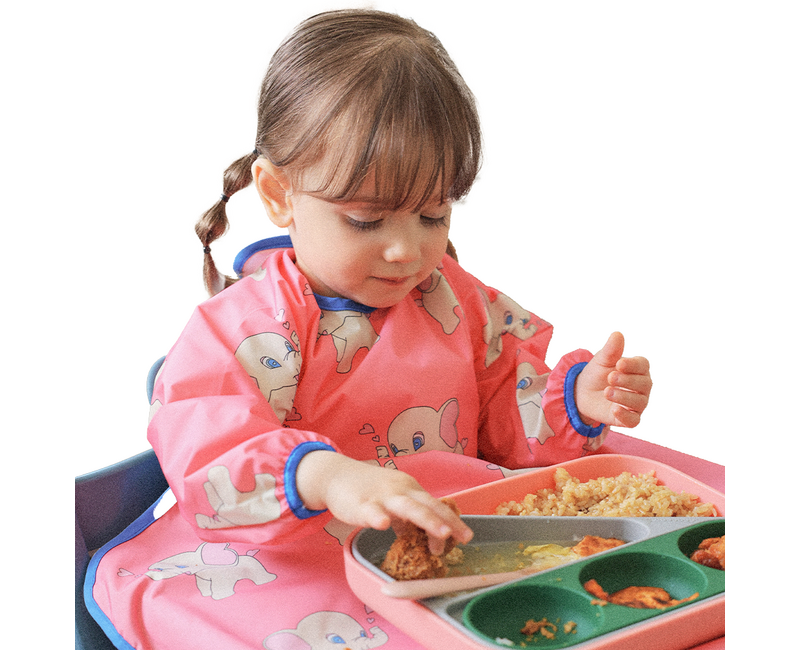 오우아스튜디오 자기주도 이유식 턱받이 식탁일체형 2way 지퍼형