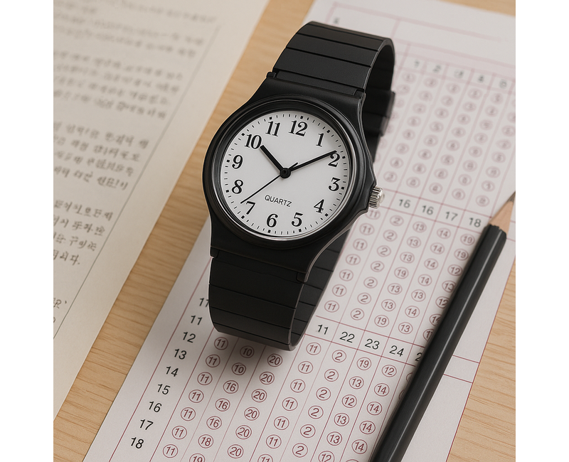 슈페르바 저소음 큰숫자 학생 수능 아날로그 손목 시계 수능시계