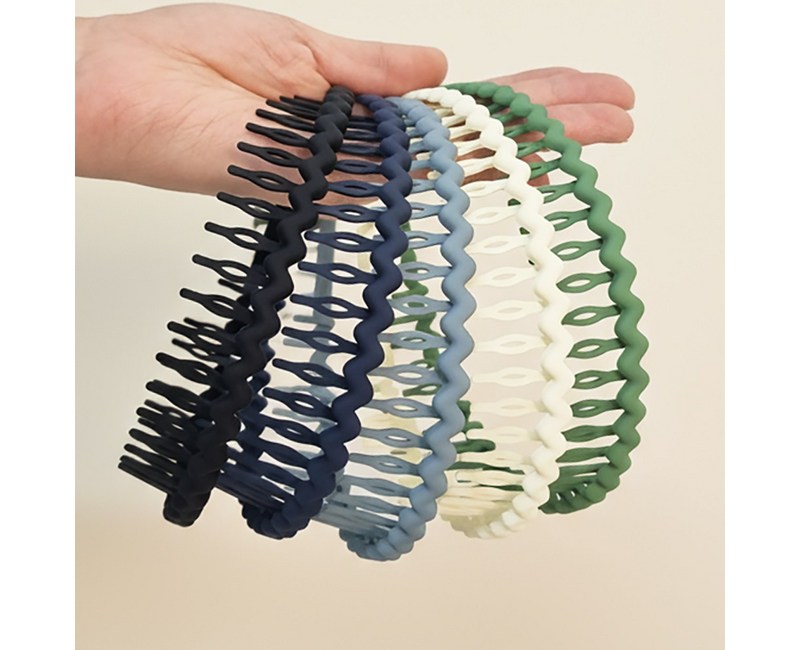 미다미 컬러플 빗살 고정용 남여공용 헤어밴드 머리띠 데일리 심플 머리띠[5종세트]