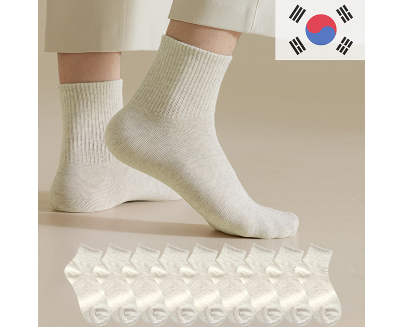 49년양말장인 국산 남자 스포츠 단목 중목 무지 밴딩 양말 10켤레 세트