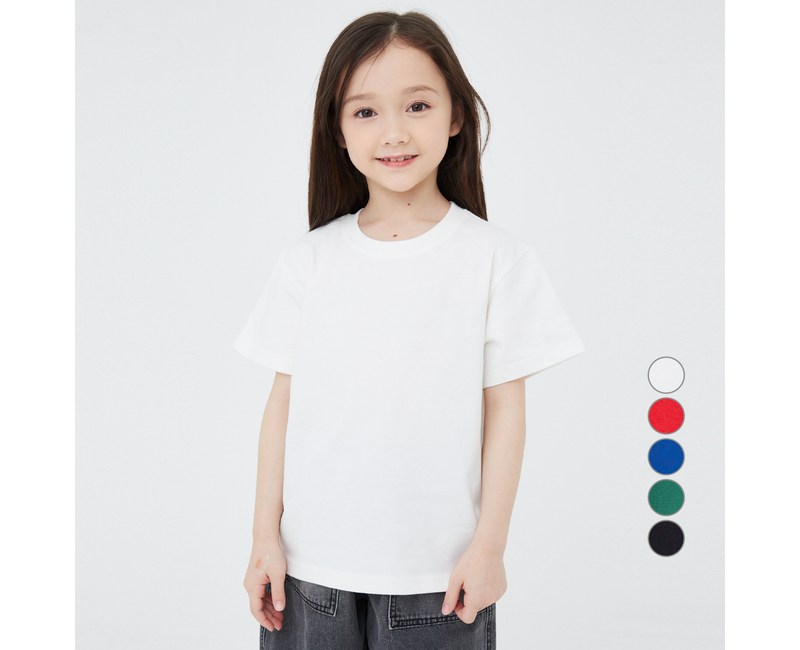 롤리트리 아동용 고밀도 도톰 반팔 기본 티셔츠