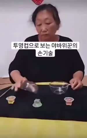투명컵으로 보는 야바위꾼의 손기술